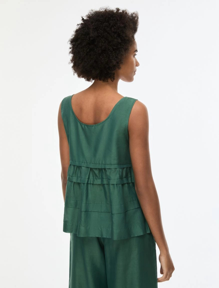 TOP IN MISTO SETA Verde