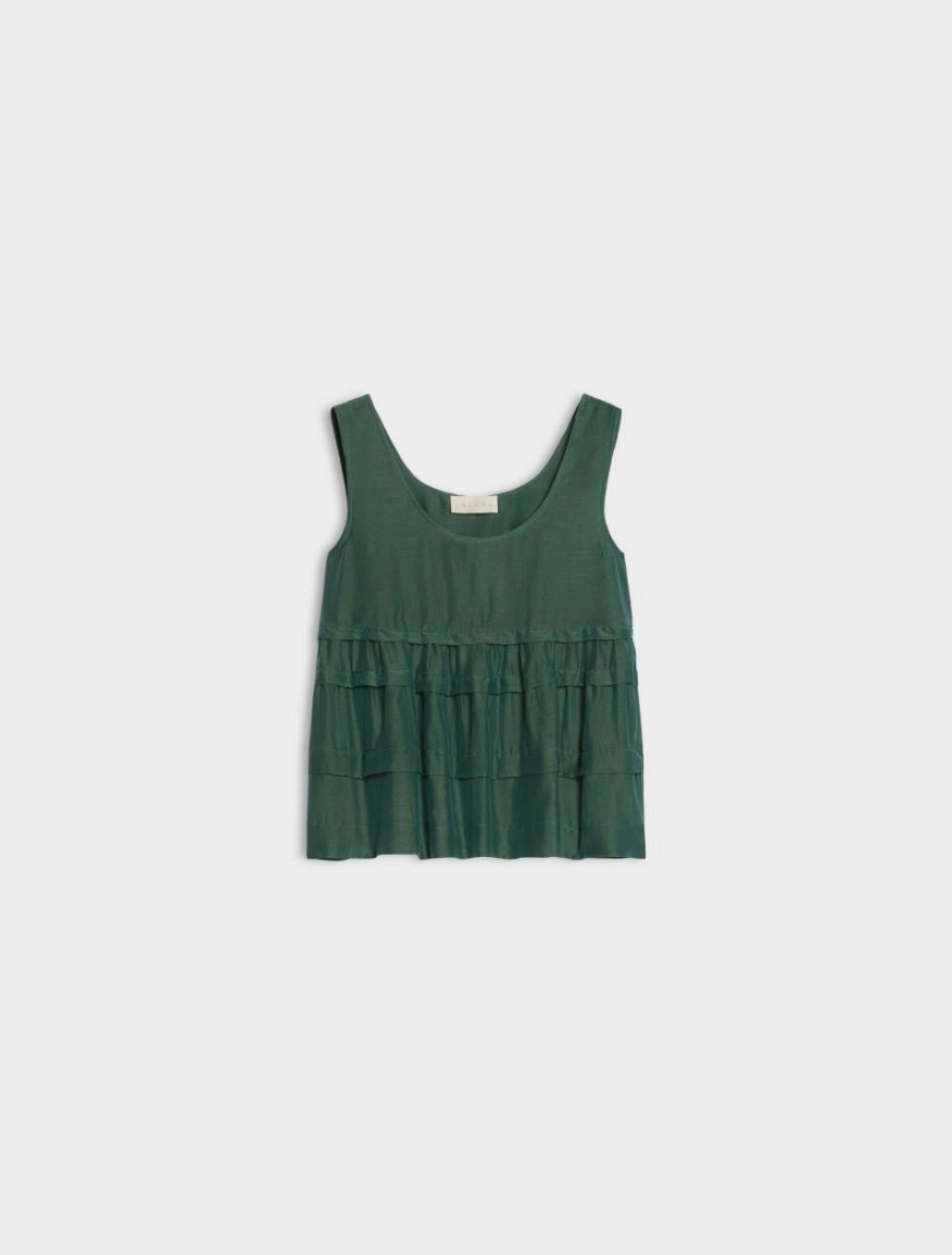 TOP IN MISTO SETA Verde