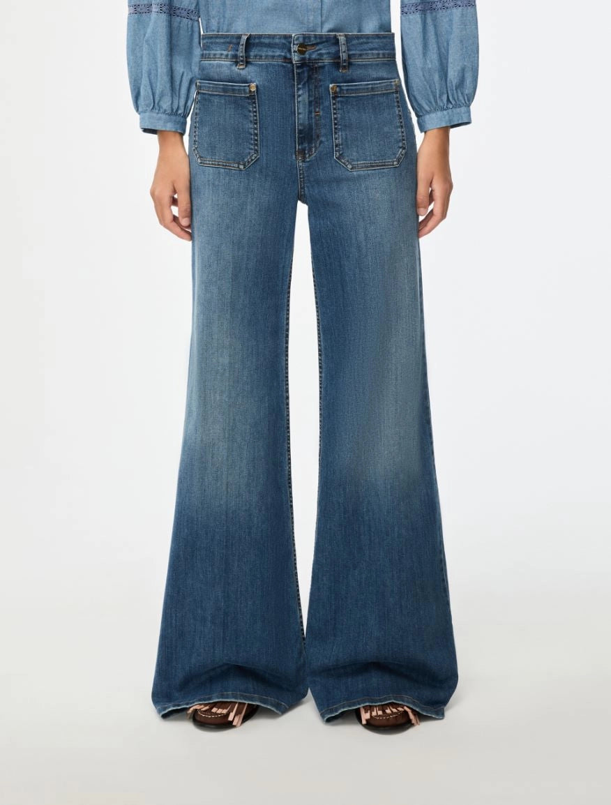 JEANS OVER FLARE Blue Jeans