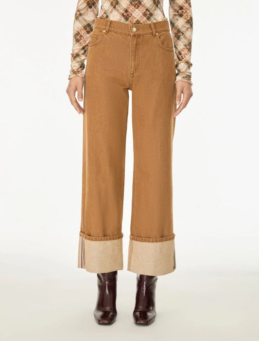 JEANS CON RISVOLTO Tabacco