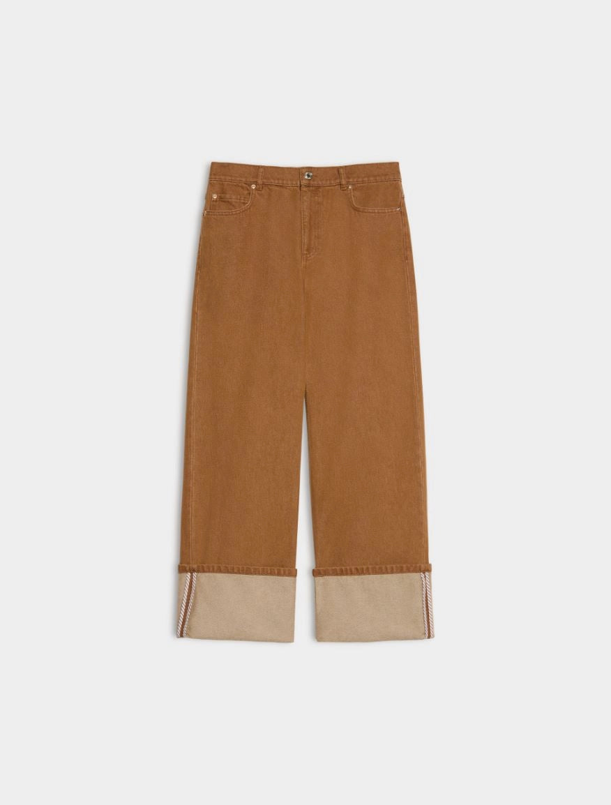 JEANS CON RISVOLTO Tabacco