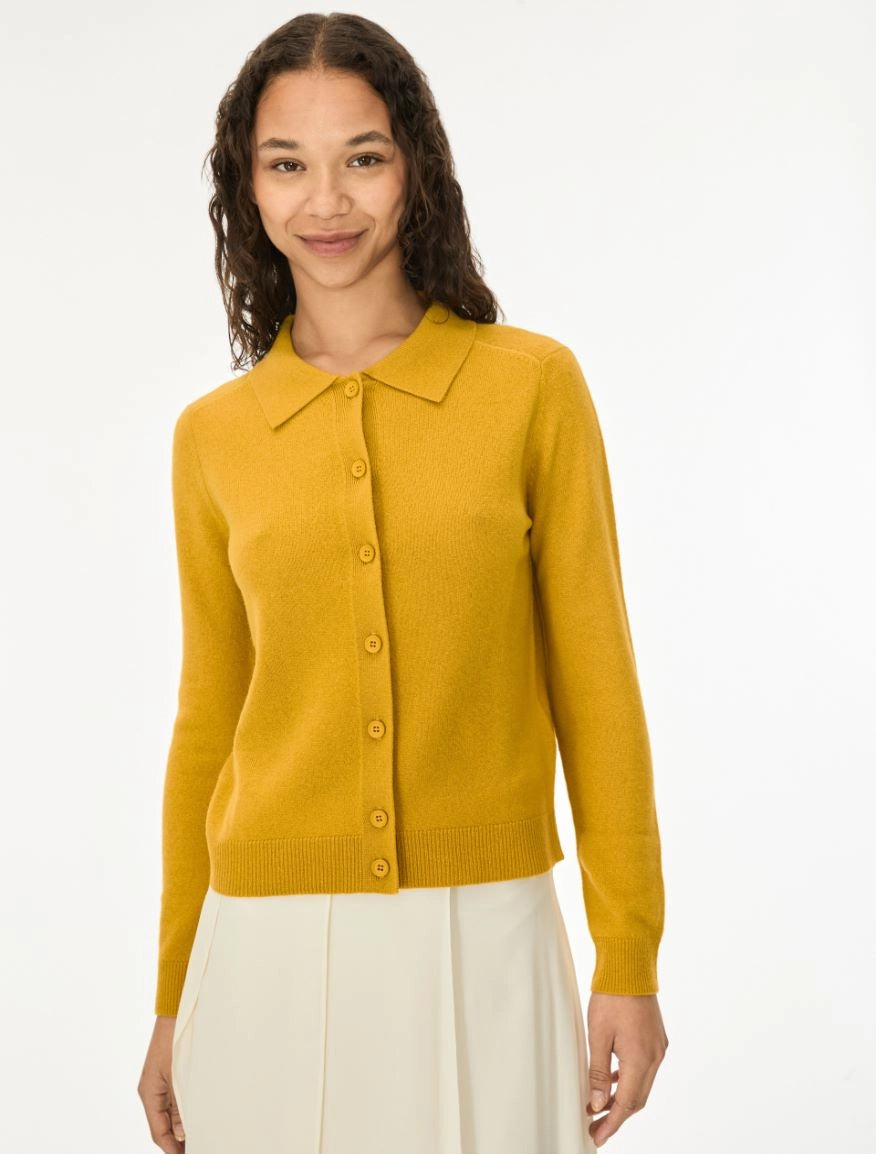 CARDIGAN IN LANA Senape
