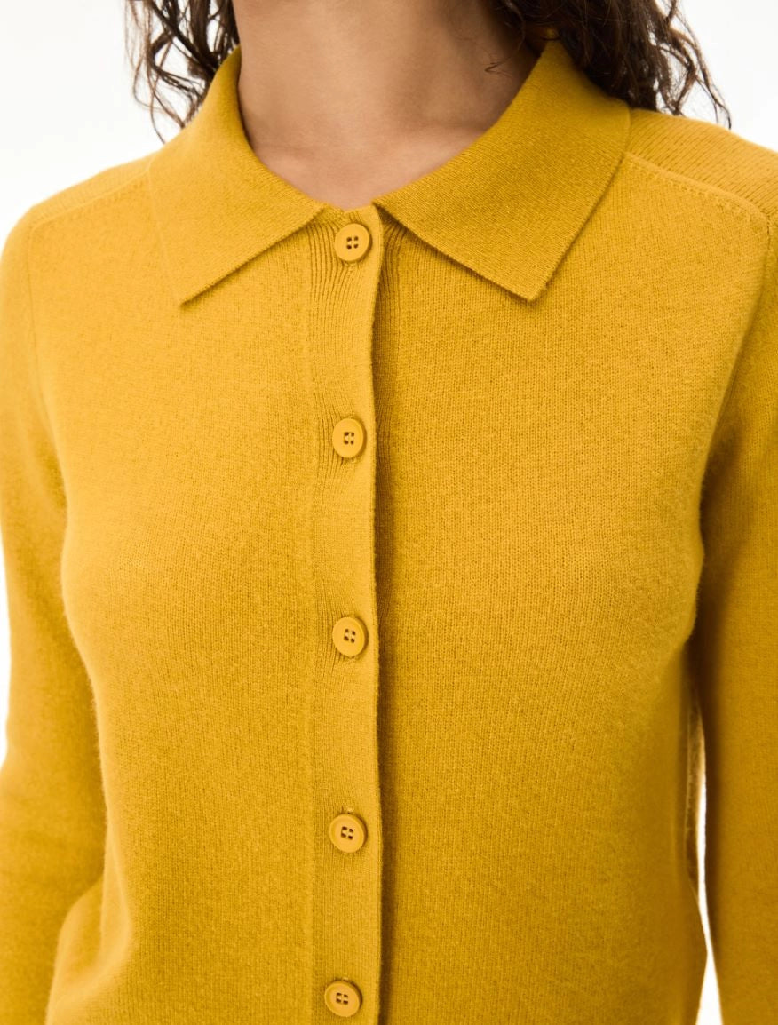 CARDIGAN IN LANA Senape