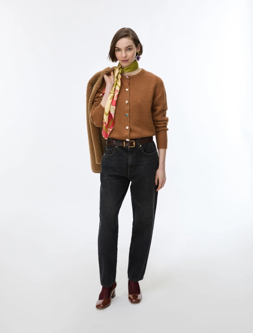 CARDIGAN IN MISTO LANA Cammello