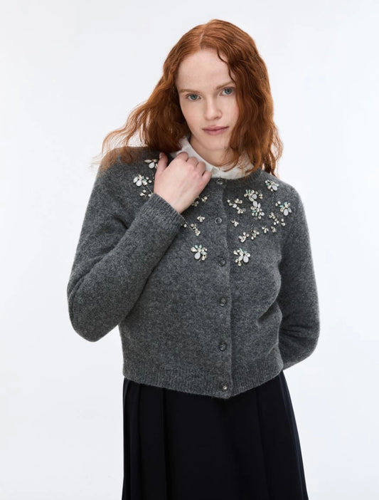 CARDIGAN IN MISTO LANA Grigio Melange