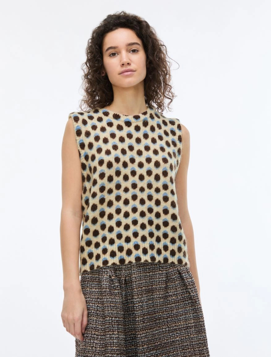 GILET STAMPATO Panna