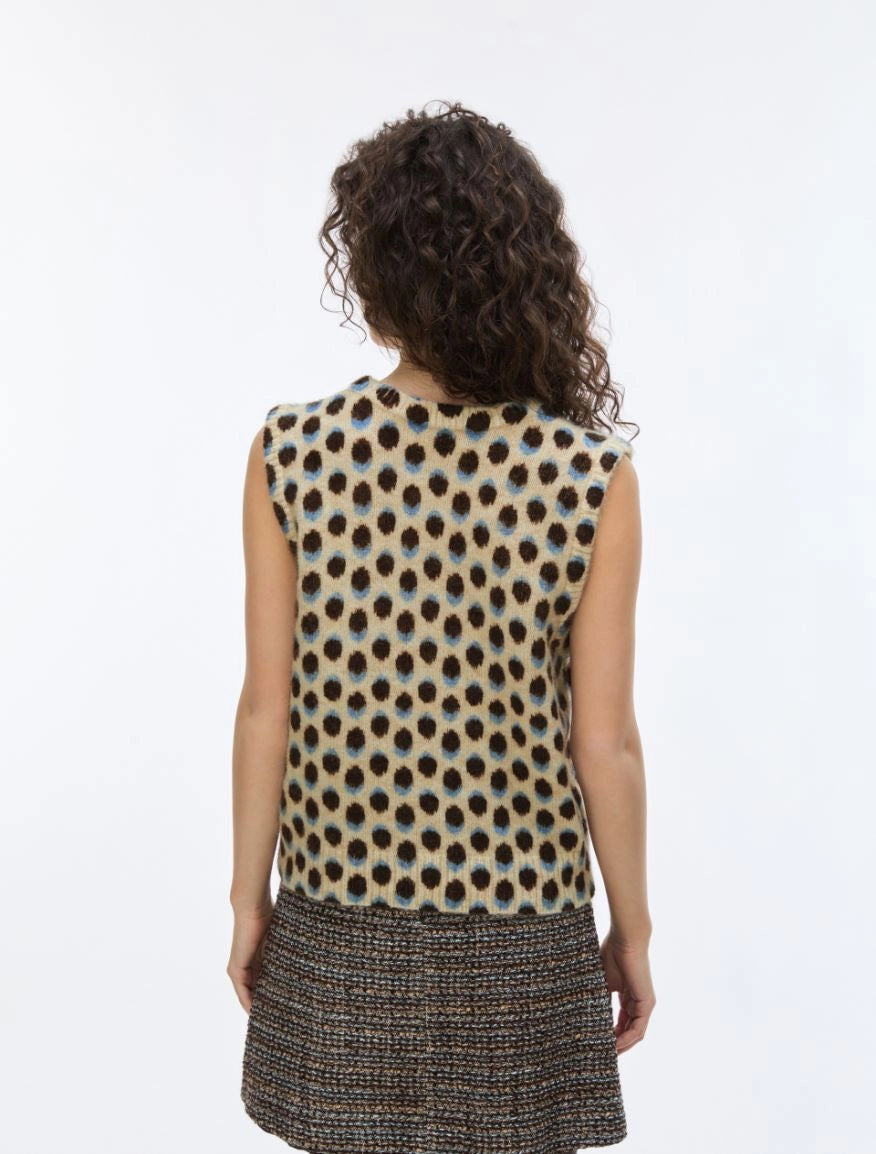 GILET STAMPATO Panna