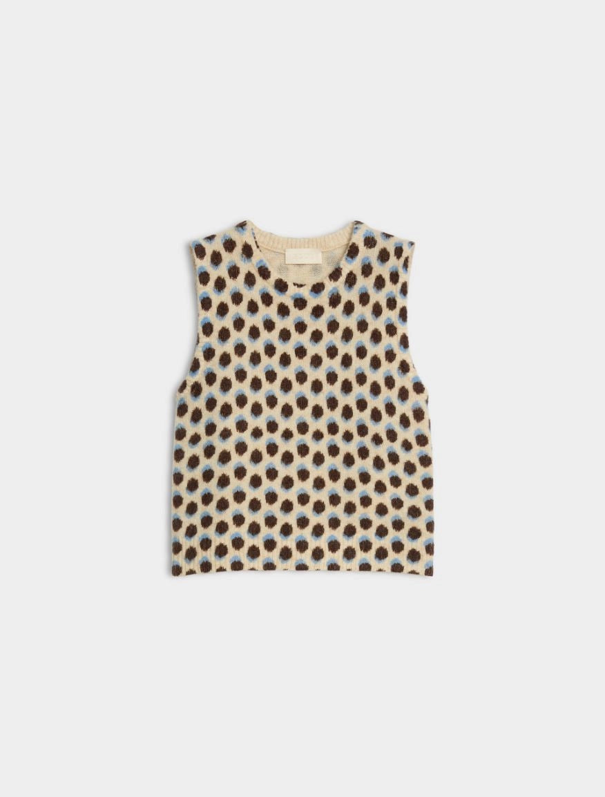 GILET STAMPATO Panna