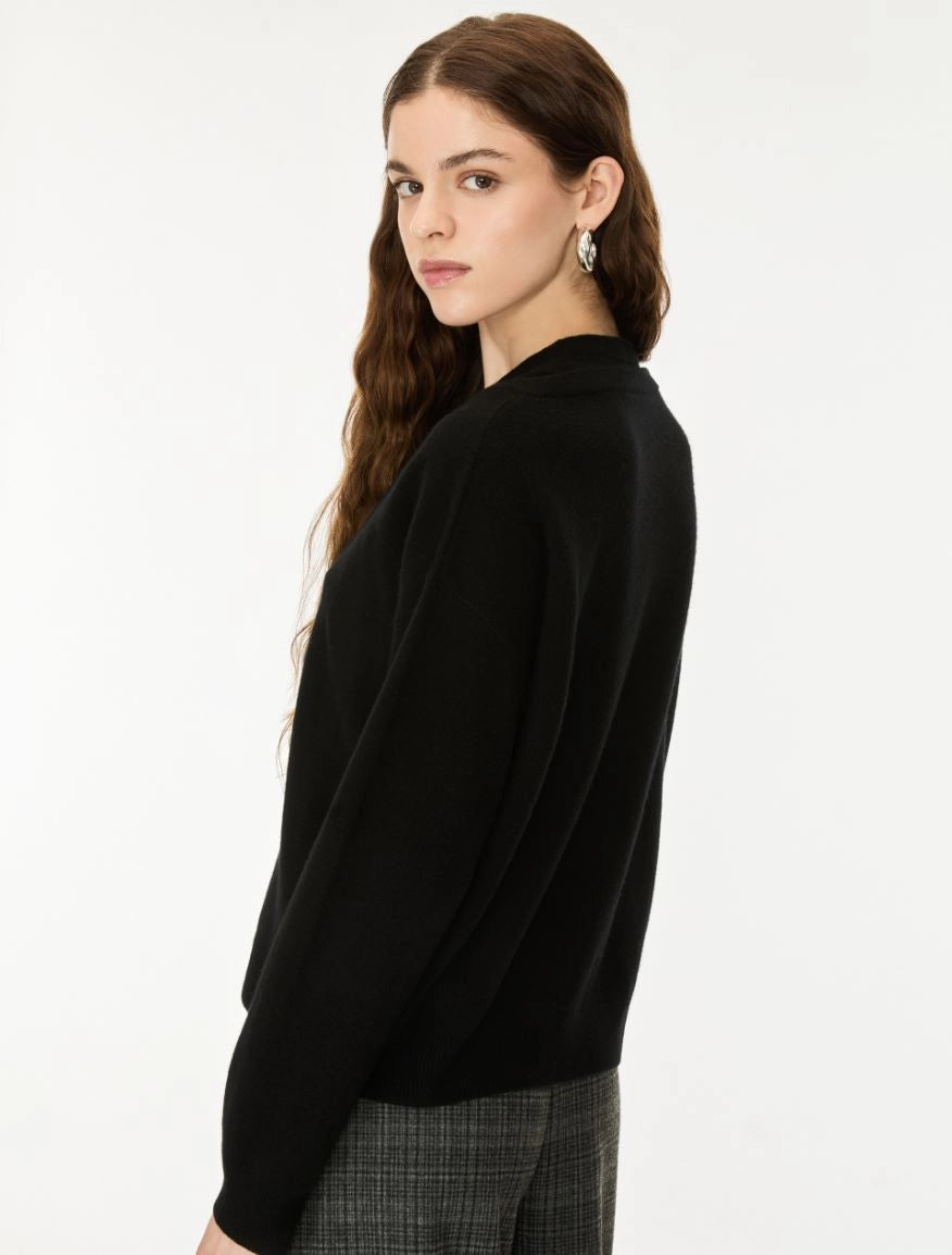 MAGLIA DOPPIO SCOLLO Nero