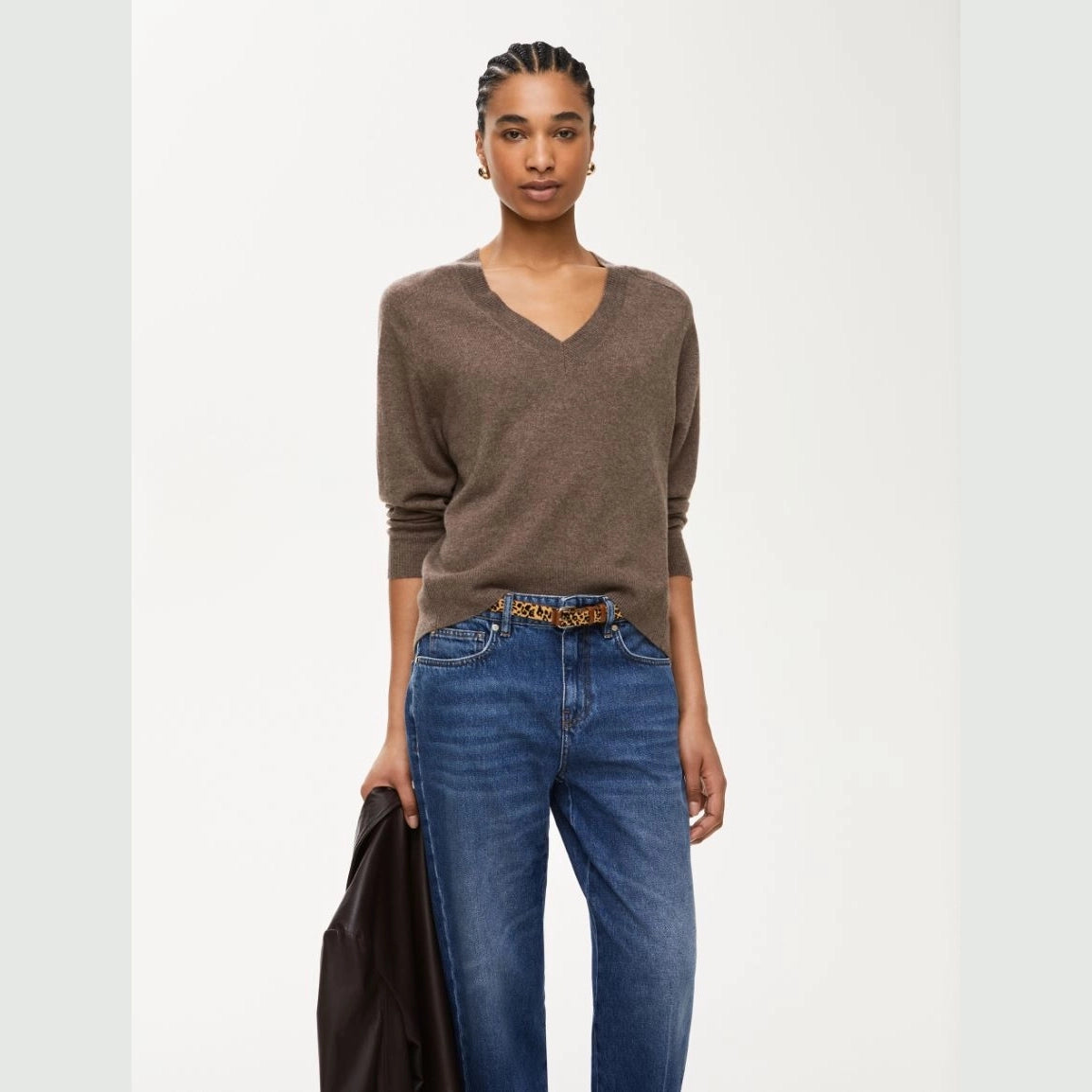 MAGLIA MISTO CASHMERE Noce