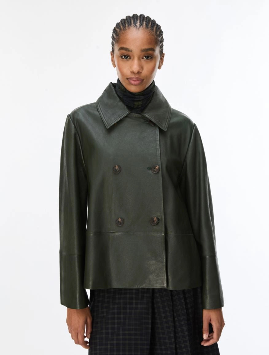 GIACCA IN PELLE Verde Bottiglia