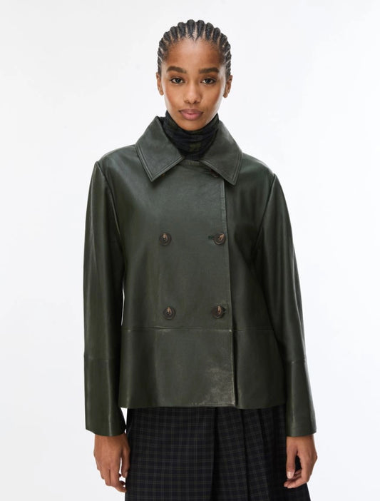 GIACCA IN PELLE Verde Bottiglia