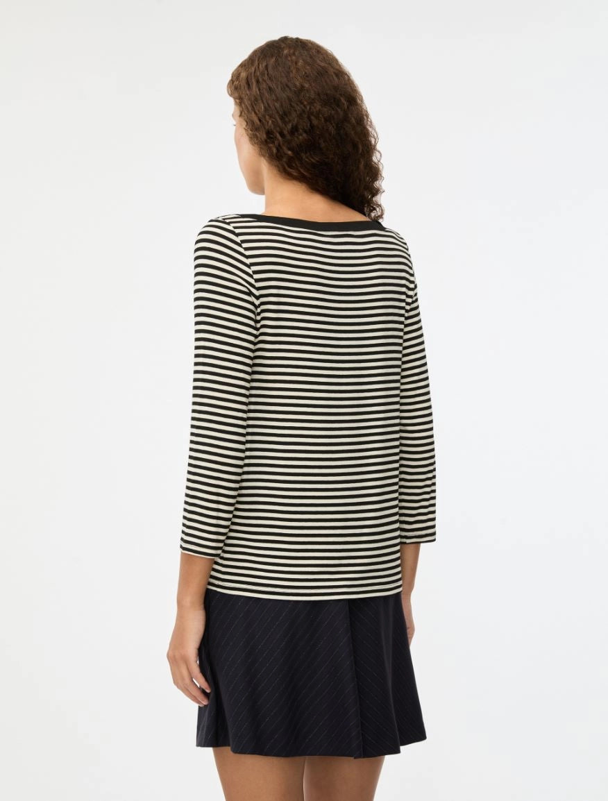 T-SHIRT A BARCHETTA Nero