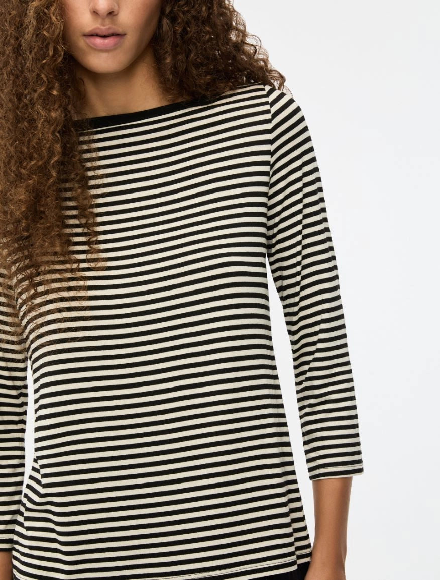 T-SHIRT A BARCHETTA Nero