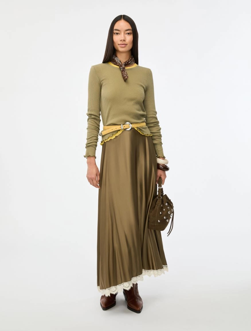 T-SHIRT EFFETTO LAYERING Oliva