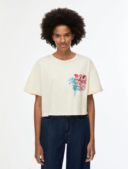 T-SHIRT CROPPED Avorio