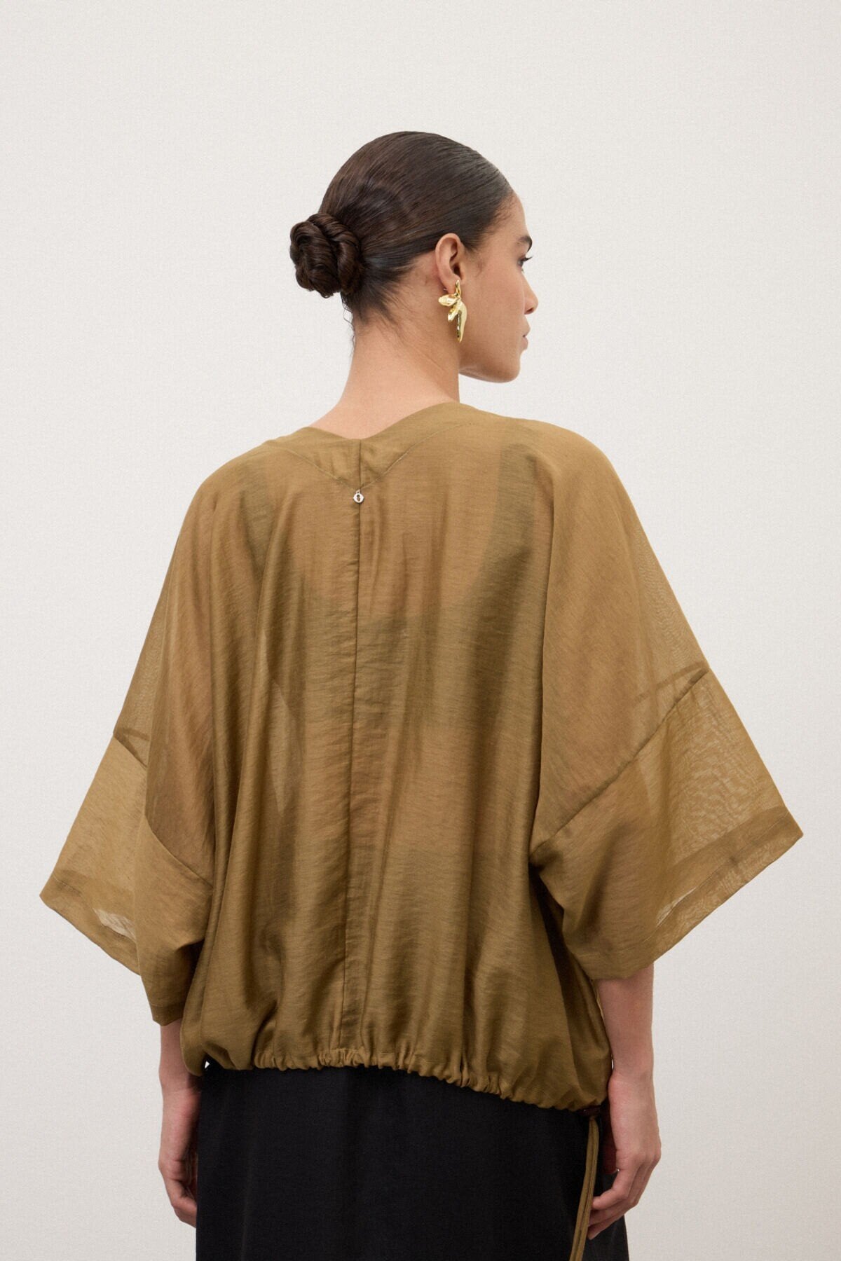 Kimono corto in misto lino