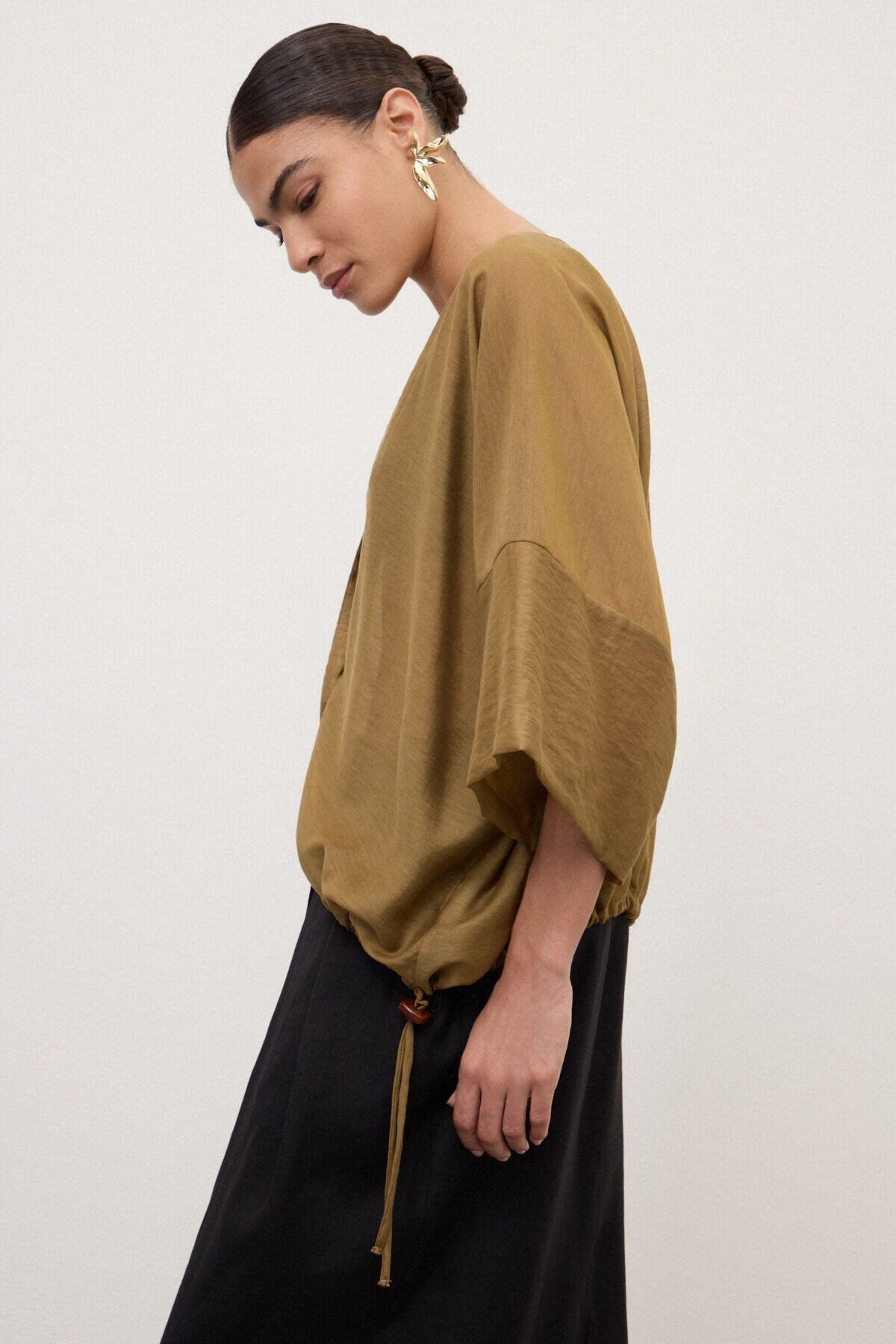 Kimono corto in misto lino