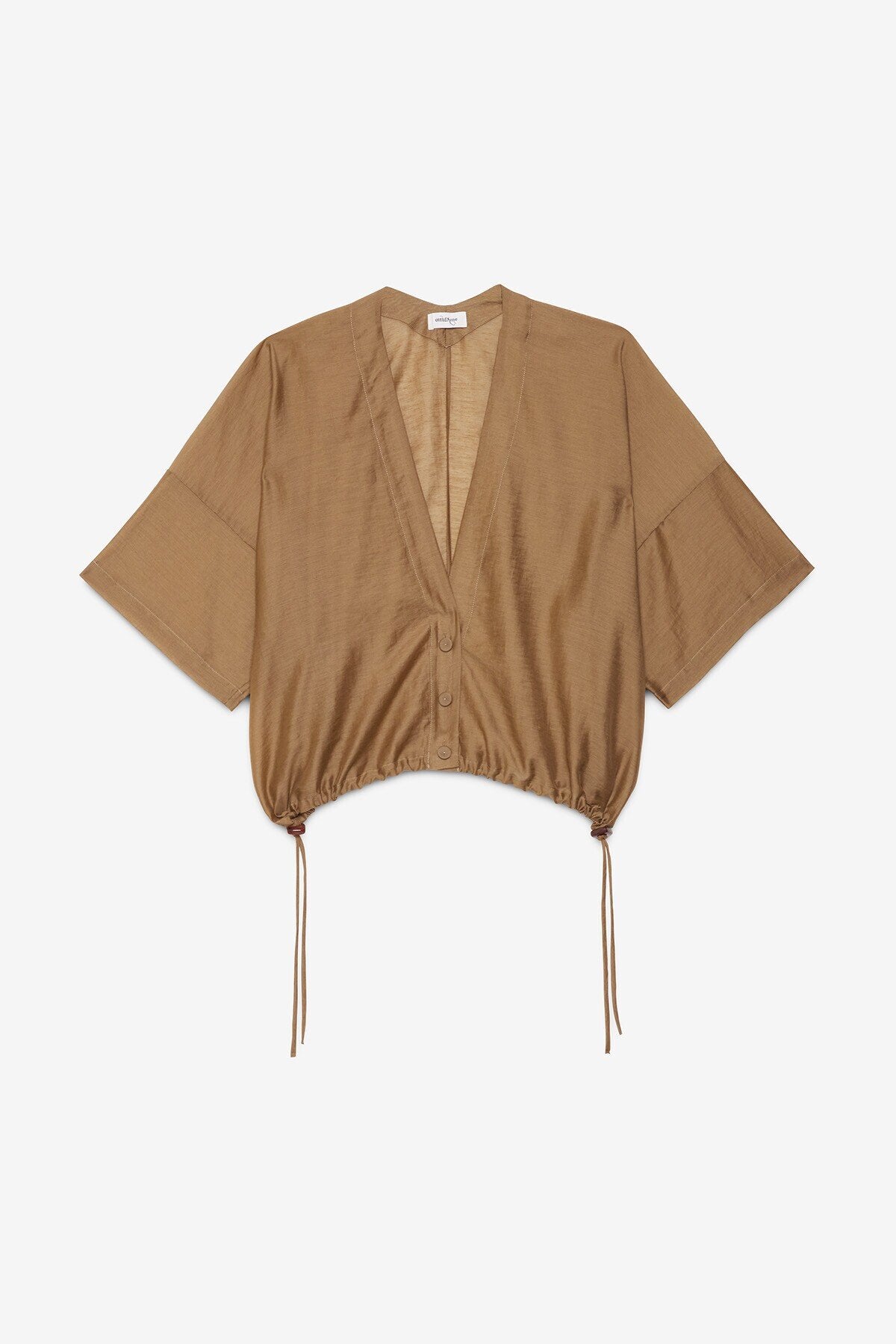 Kimono corto in misto lino