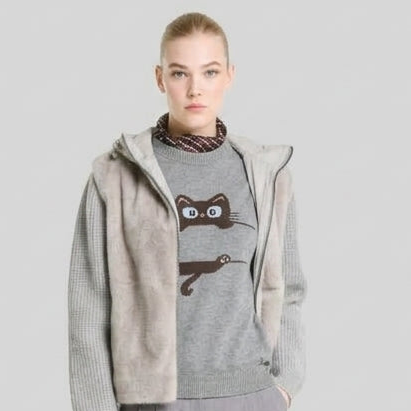 Maglia gatto - grigio