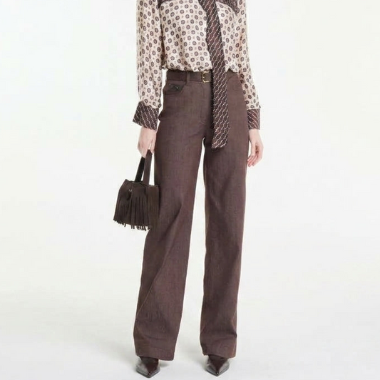 Pantaloni taglio jeans marroni