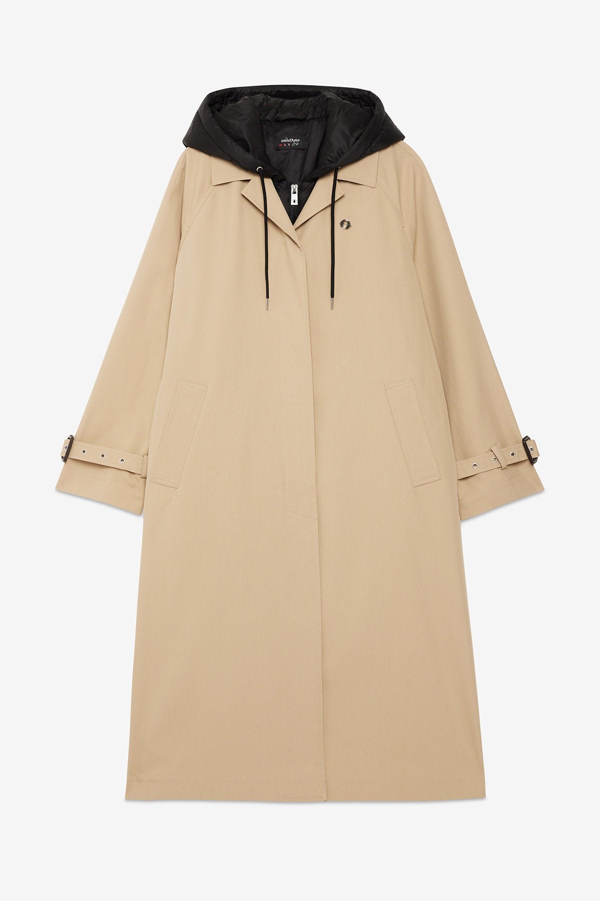 Trench lungo con cappuccio