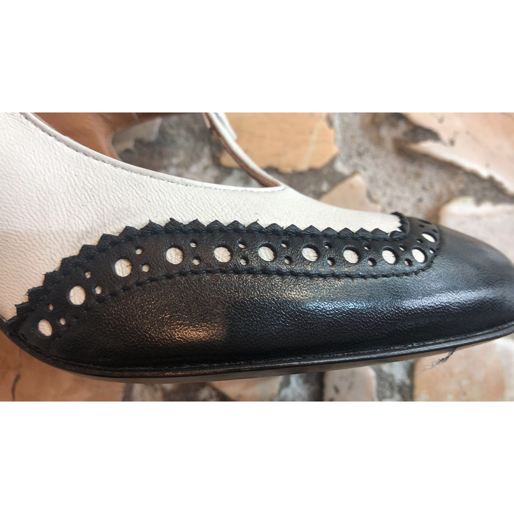 A.I. SALDI - Décolleté nappa bianco e nero - Desirè