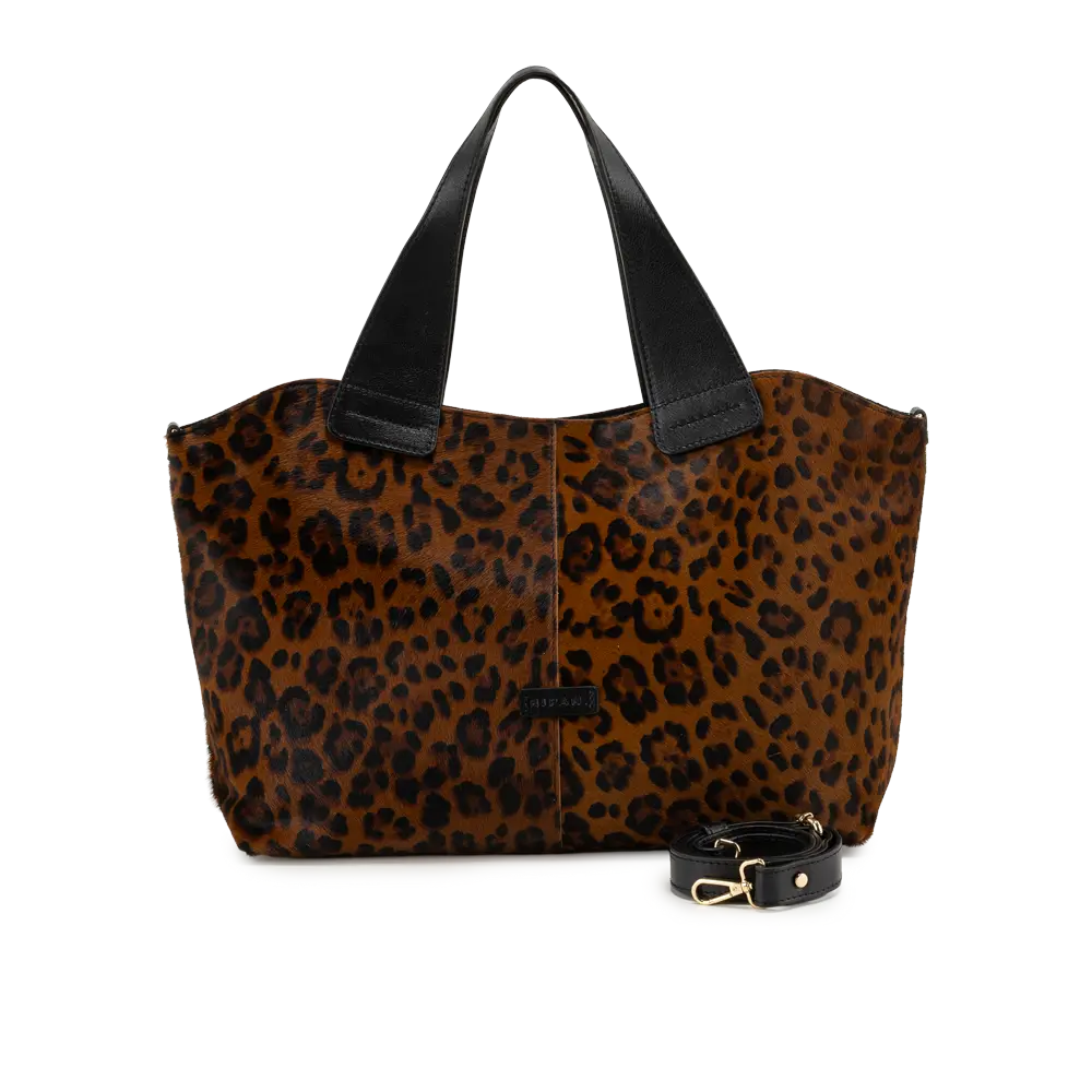 Borsa shopping con tracolla aggiuntiva regolabile - nero