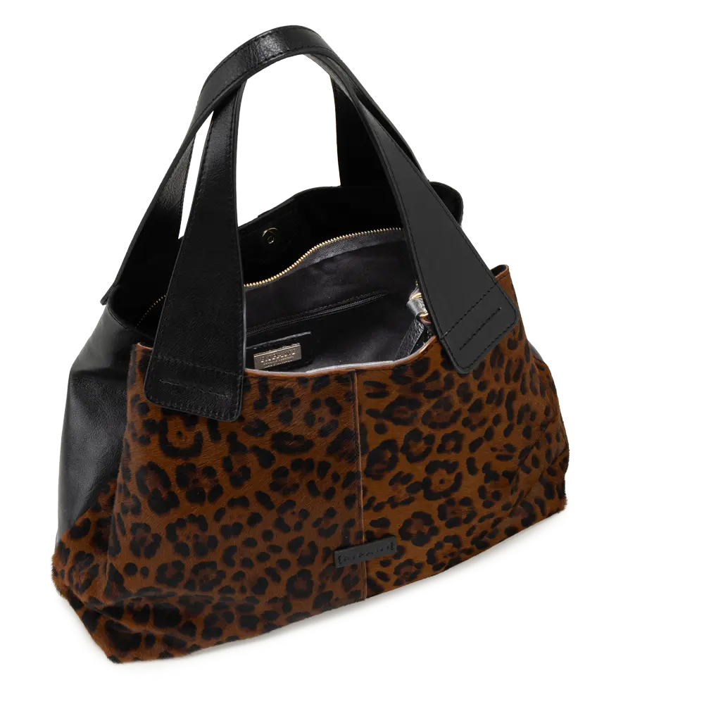 Borsa shopping con tracolla aggiuntiva regolabile - nero