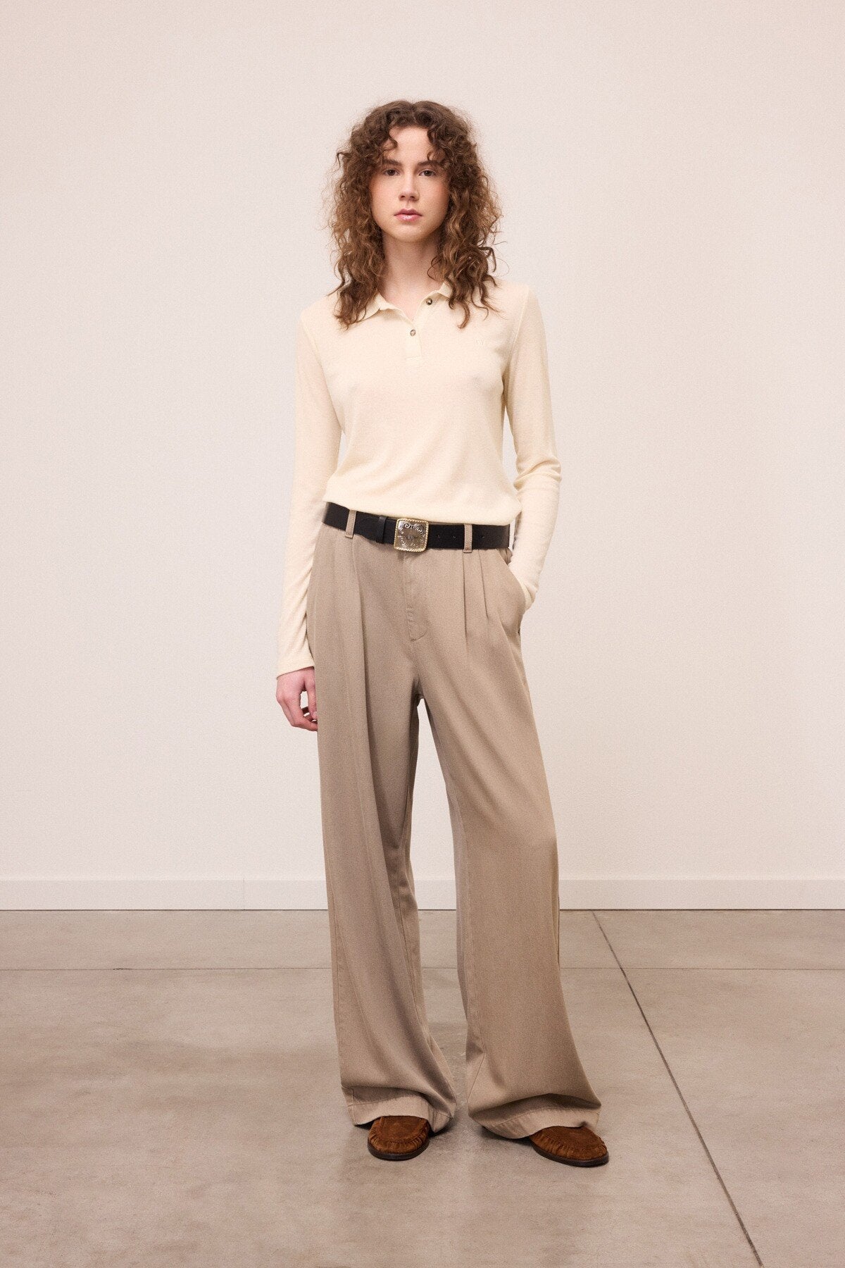 Pantaloni palazzo con pinces
