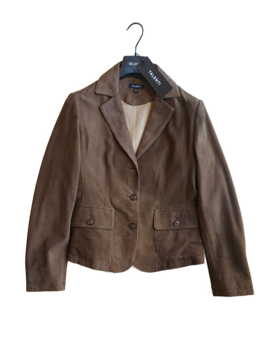 Giacca in pelle camoscio Castagna