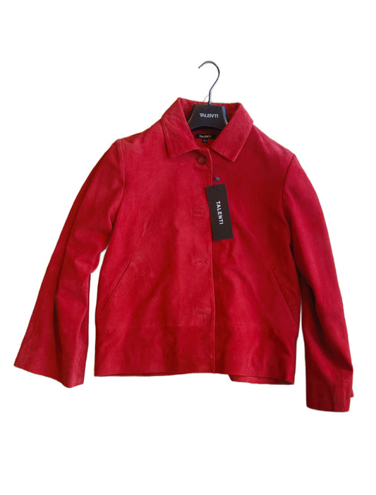 Giacca in pelle camoscio Rosso
