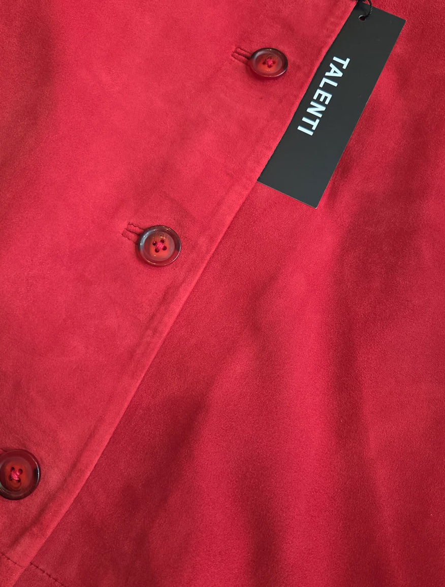 Giacca in pelle camoscio Rosso