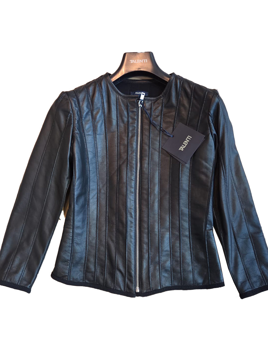 Giacca in pelle Nero