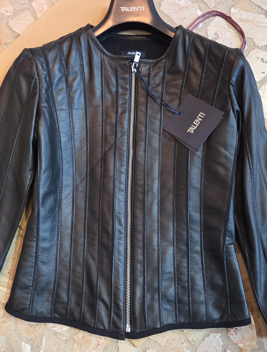 Giacca in pelle Nero