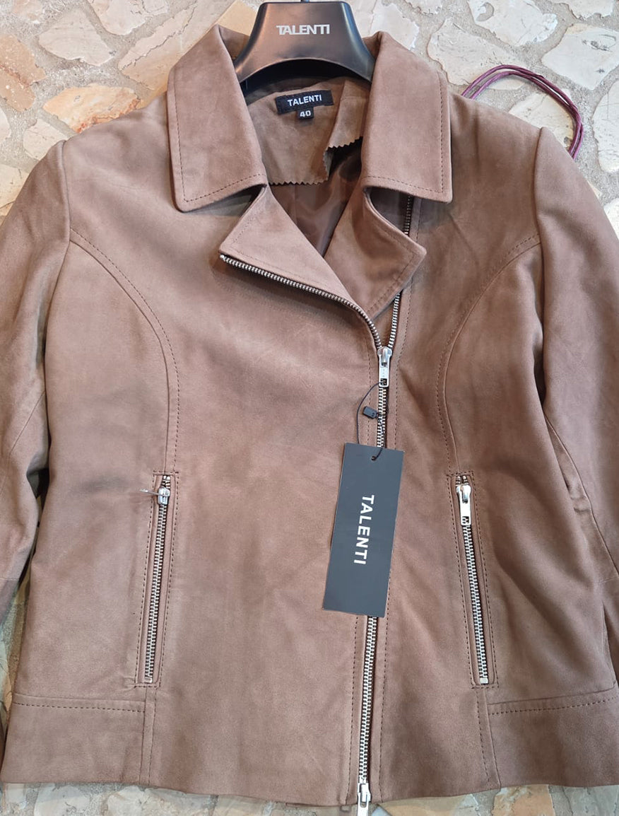 Giacca in pelle camoscio Biscotto