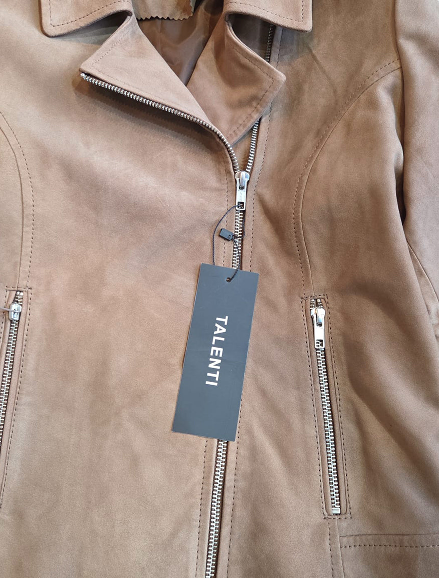 Giacca in pelle camoscio Biscotto