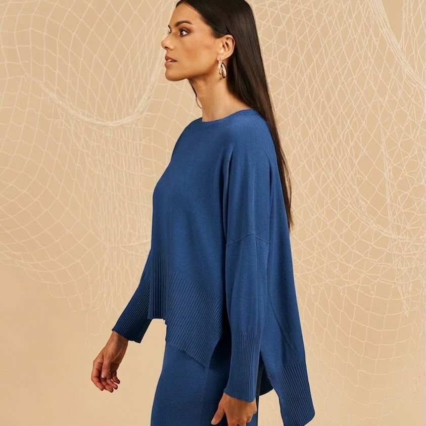 Maglia over manica lunga - blu