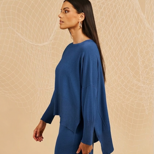 Maglia over manica lunga - blu