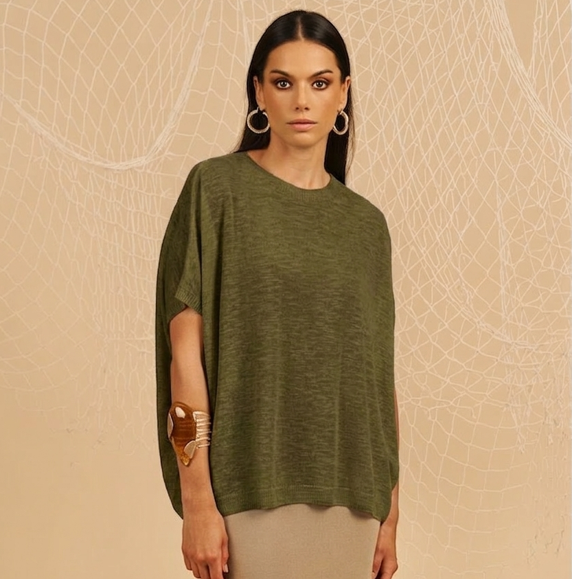 Maglia a girocollo manica corta - militare