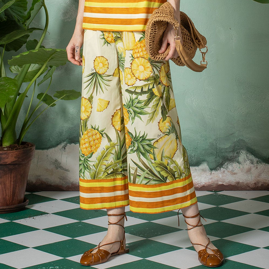 Pantalone stampato in cotone