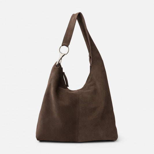 Borsa hobo a tracolla in pelle scamosciata