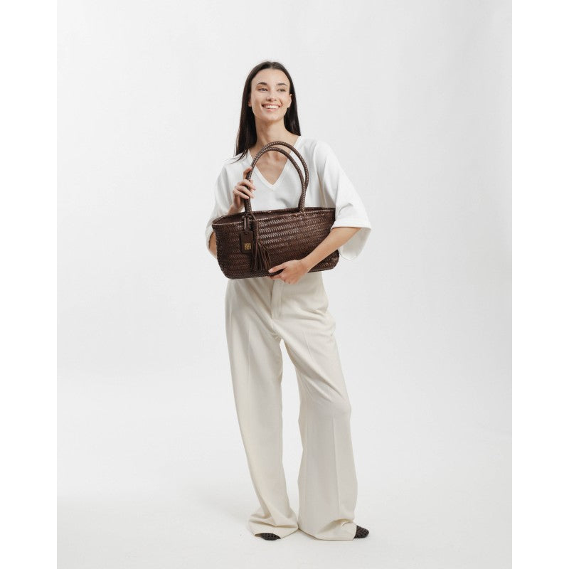 Borsa a baguette in pelle